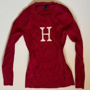 Tommy Hilfiger Red Fitted Ribbed Vintage Sweater